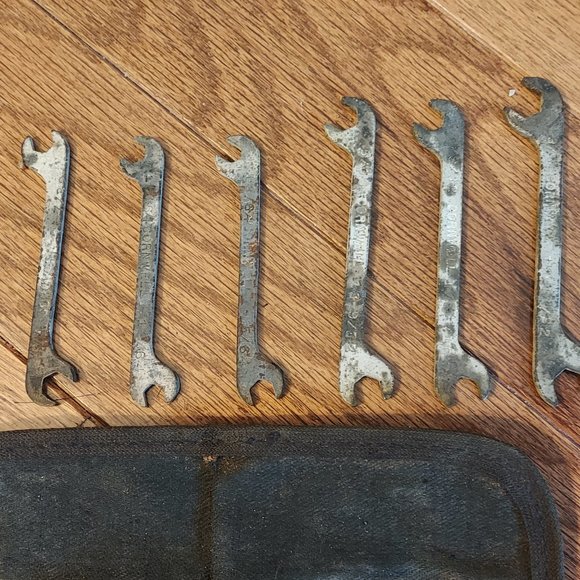 Antique CORNWELL 7-Piece OPEN END WRENCH SET in Pouch rare - Picture 11 of 16
